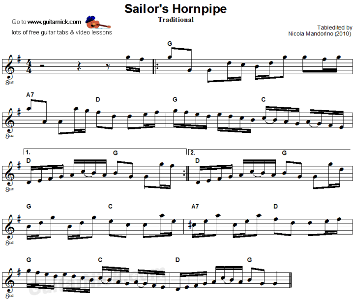sailor-s-hornpipe-guitar-sheet